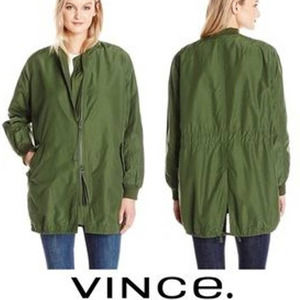 Vince Military Wool Blend Full Zip Long Sleeve Jacket Size Small